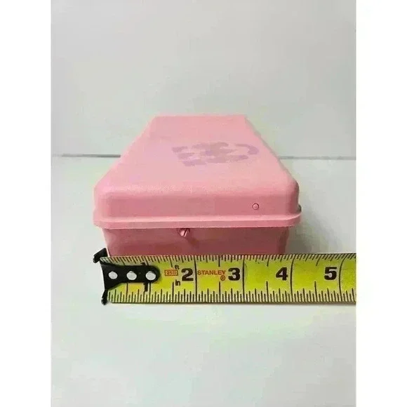 Vintage 80s 90s Pink Mini Caboodle Case Make Up Jewelry With Mirror Rare - Picture 7 of 7